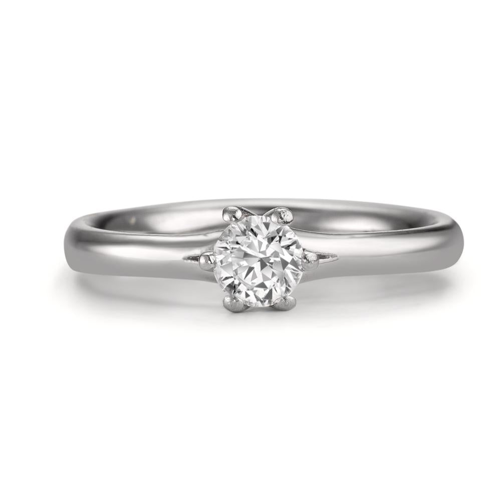 Solitärring 950 platina diamant 0.30 ct, w-si, GIA