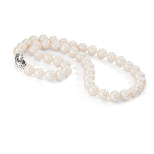 Collier Silver rodiumpläterad Sötvattensodlad pärla vit, 12 mm 50 cm