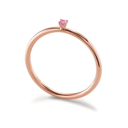 Sätt i ring Silver Zirkoniumoxid rosa, 2 mm ros guldpläterad
