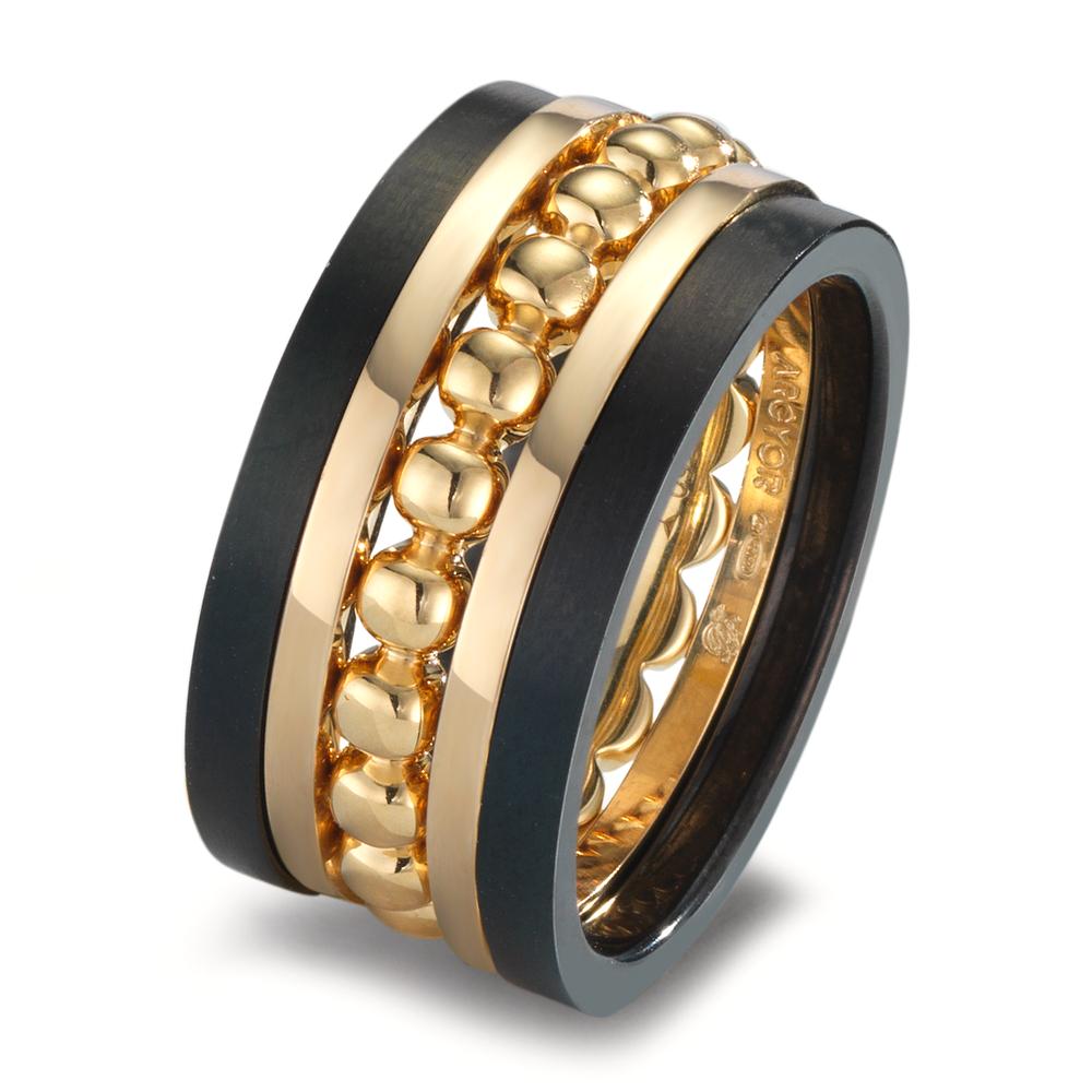 Ring set 750/18 K gult guld, titan