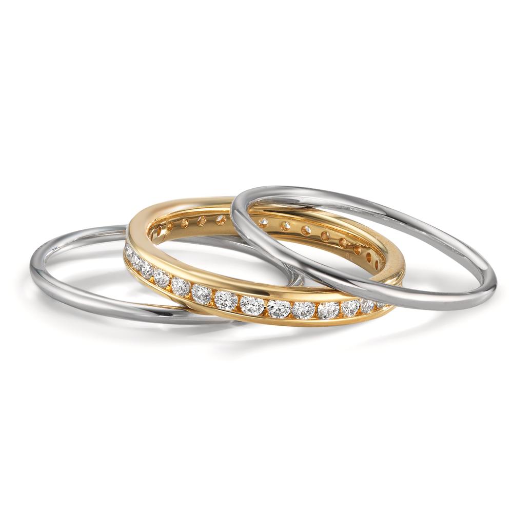 Ring set 750/18 K gult guld, 750/18 K vitguld diamant 0.50 ct, w-si