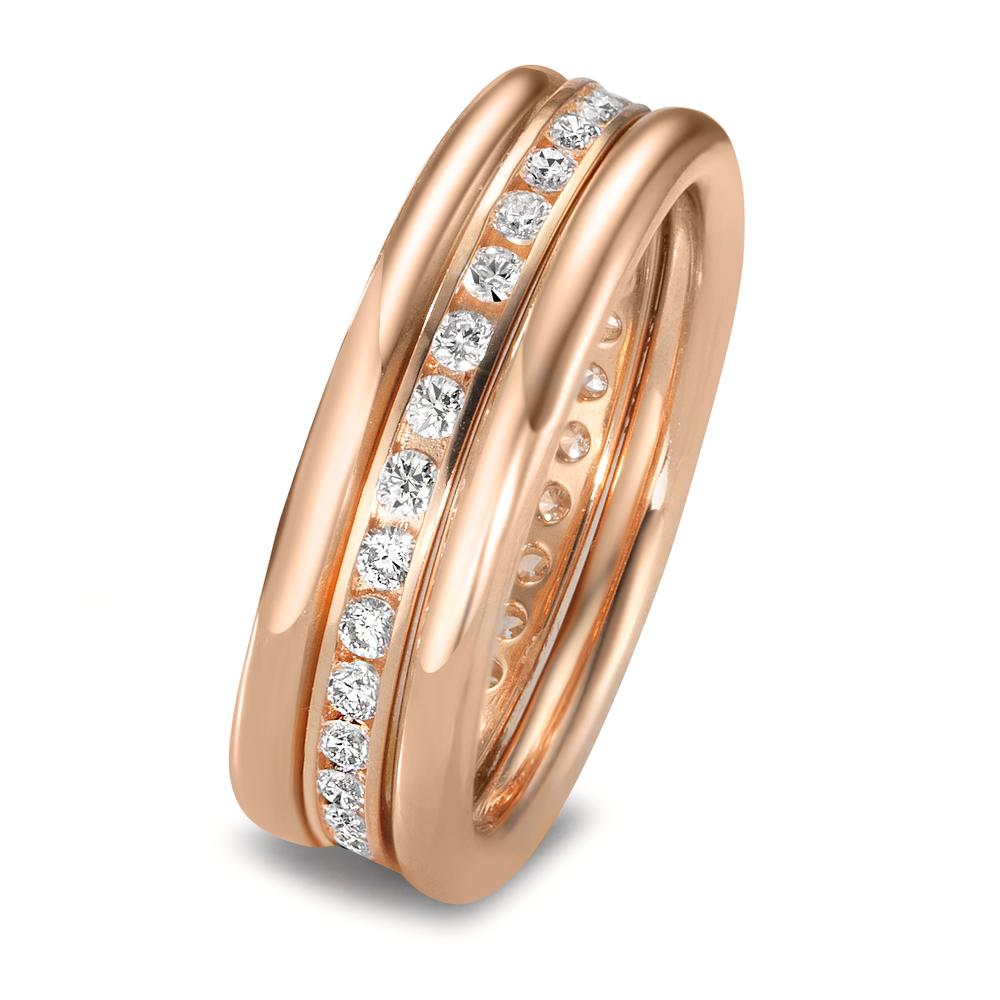 Ring set 750/18 K rött guld diamant 0.50 ct, w-si
