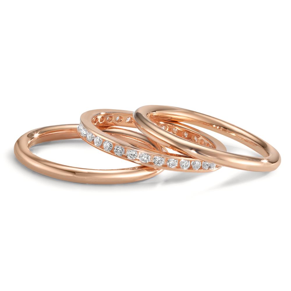 Ring set 750/18 K rött guld diamant 0.50 ct, w-si