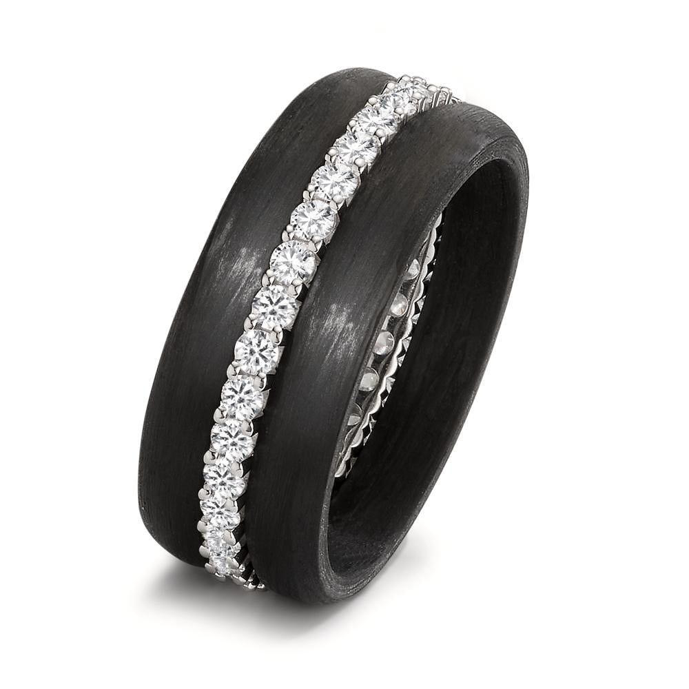 Ring set 750/18 K vitguld, Kol diamant 0.75 ct, w-si