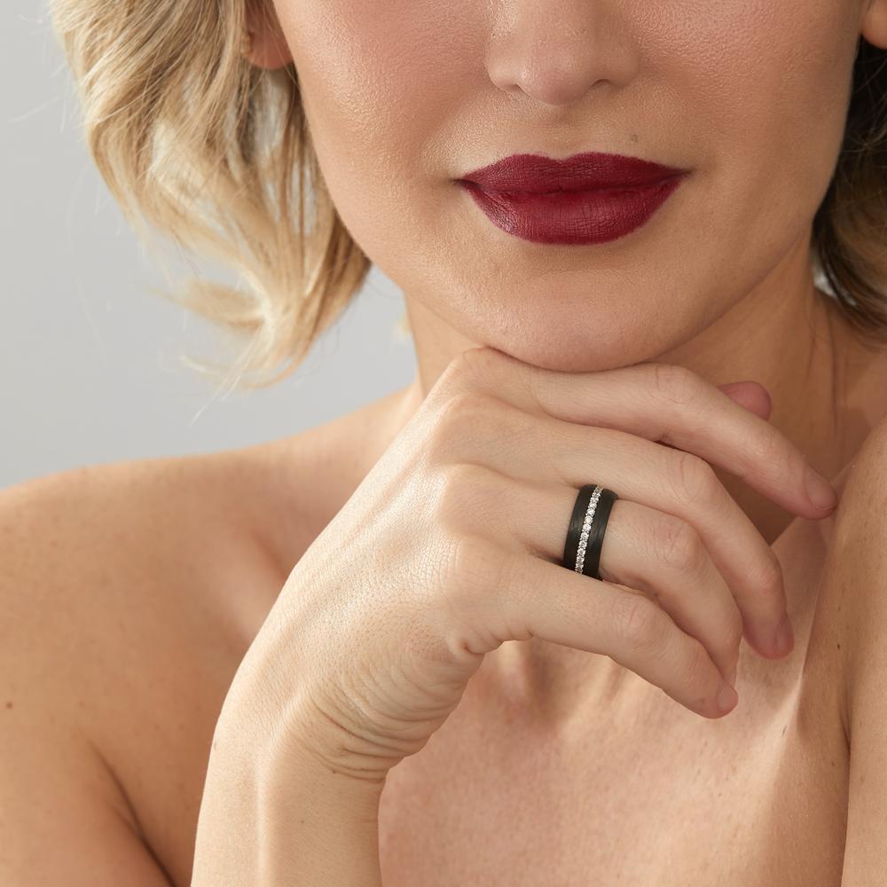 Ring set 750/18 K vitguld, Kol diamant 0.75 ct, w-si