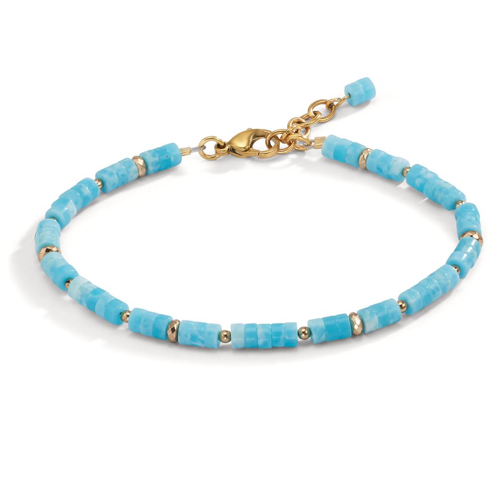 Armband rostfritt stål Amazonit gul IP-belagd 20-22 cm