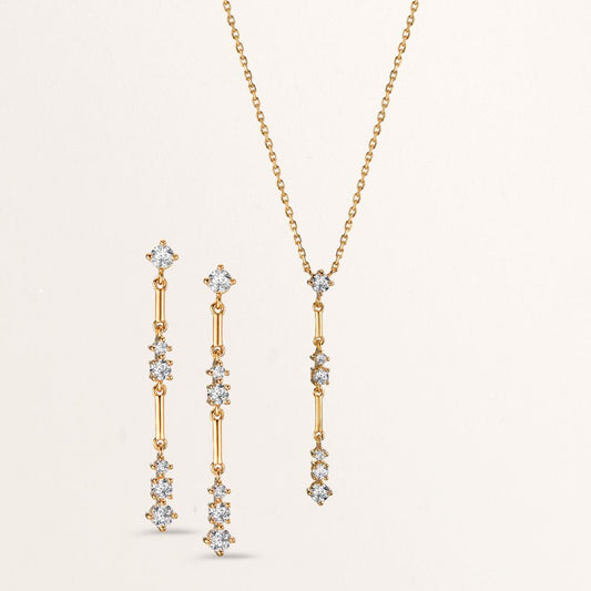 Collier Brons Zirkoniumoxid 6 stenar 40-45 cm