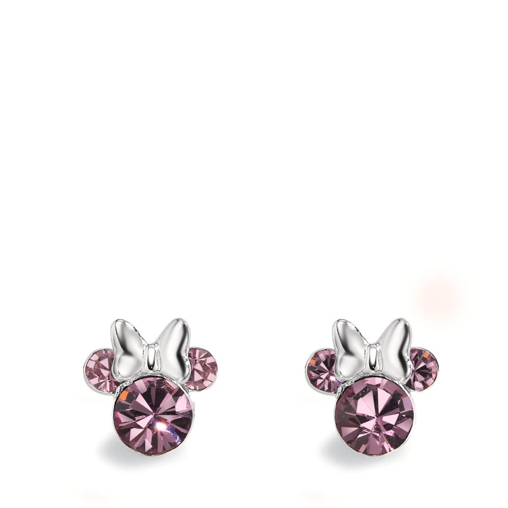 Örhängen med knoppar Silver Zirkoniumoxid violett, 6 stenar Ø6 mm