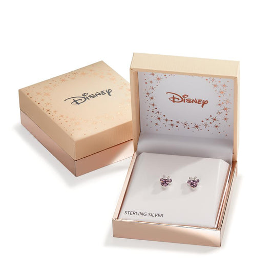 Örhängen med knoppar Silver Zirkoniumoxid violett, 6 stenar Ø6 mm