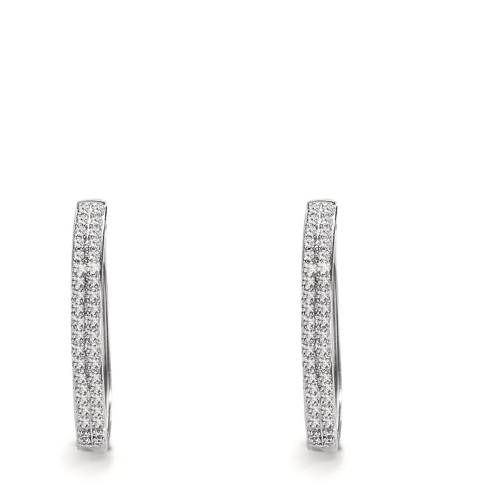Hopfällbara örhängen 750/18 K vitguld diamant 0.25 ct, 84 stenar, w-si