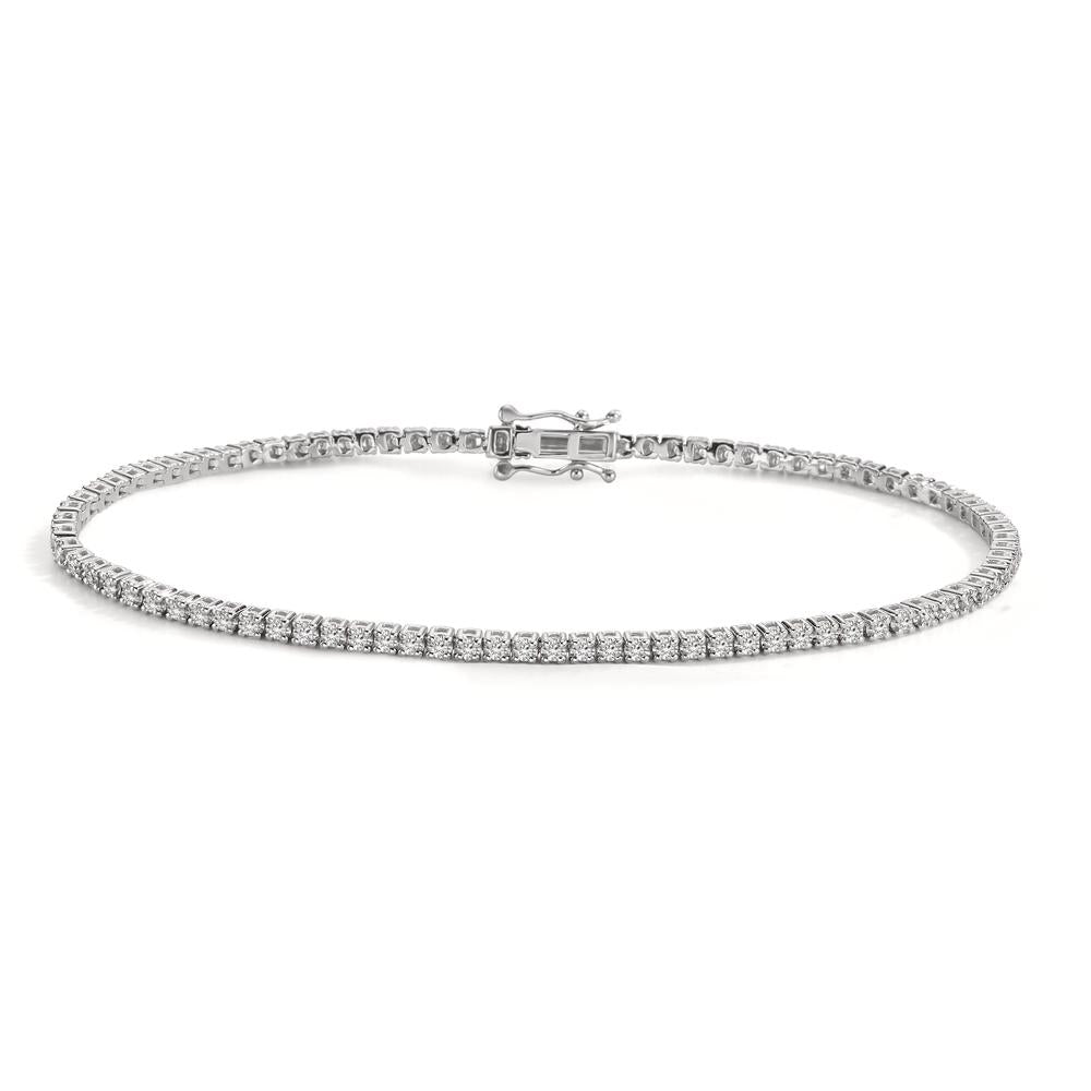 Armband 750/18 K vitguld diamant 1 ct, 92 stenar, w-si 19 cm