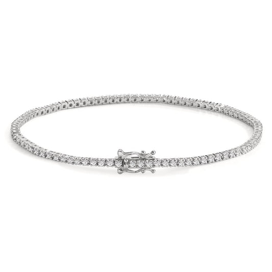Armband 750/18 K vitguld diamant 1 ct, 92 stenar, w-si 19 cm