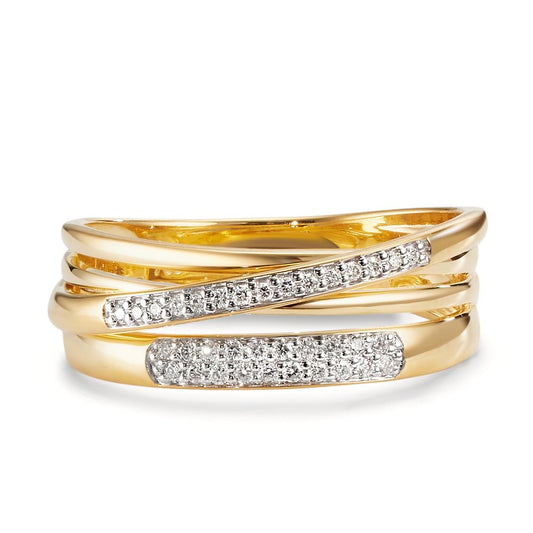 Finger ring 750/18 K gult guld diamant 0.14 ct, w-si