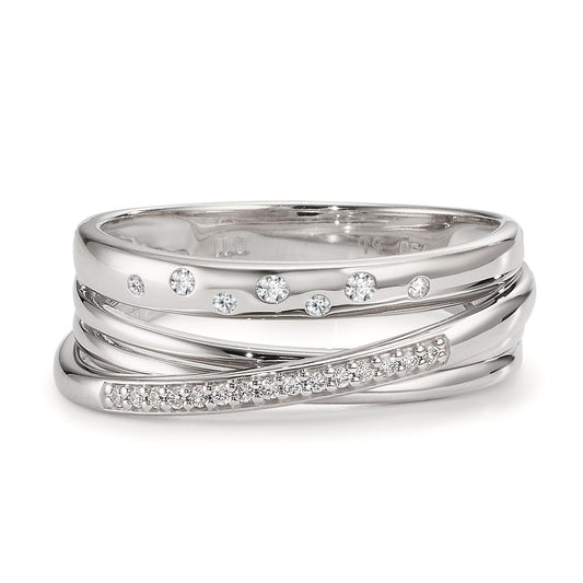 Finger ring 750/18 K vitguld diamant 0.11 ct, w-si