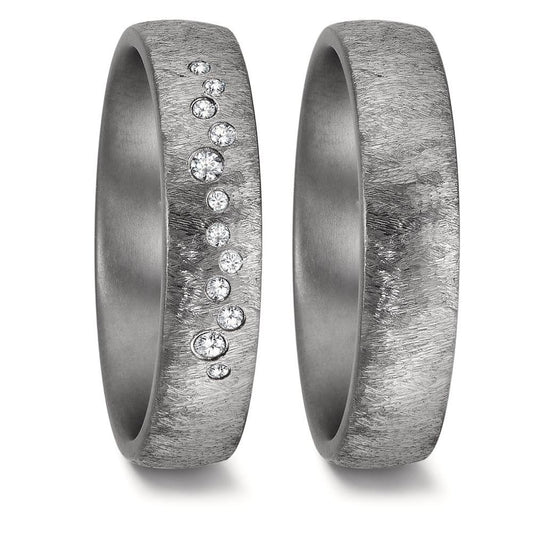 Partnerring 999 Tantal diamant 0.104 ct, 12 stenar, w-si