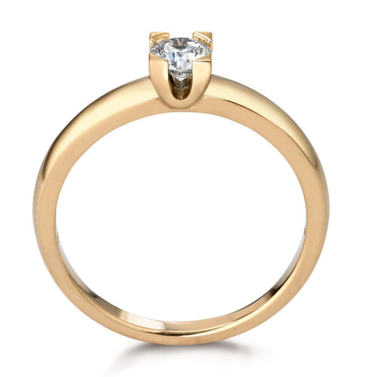 Solitärring 750/18 K gult guld diamant 0.30 ct, w-si