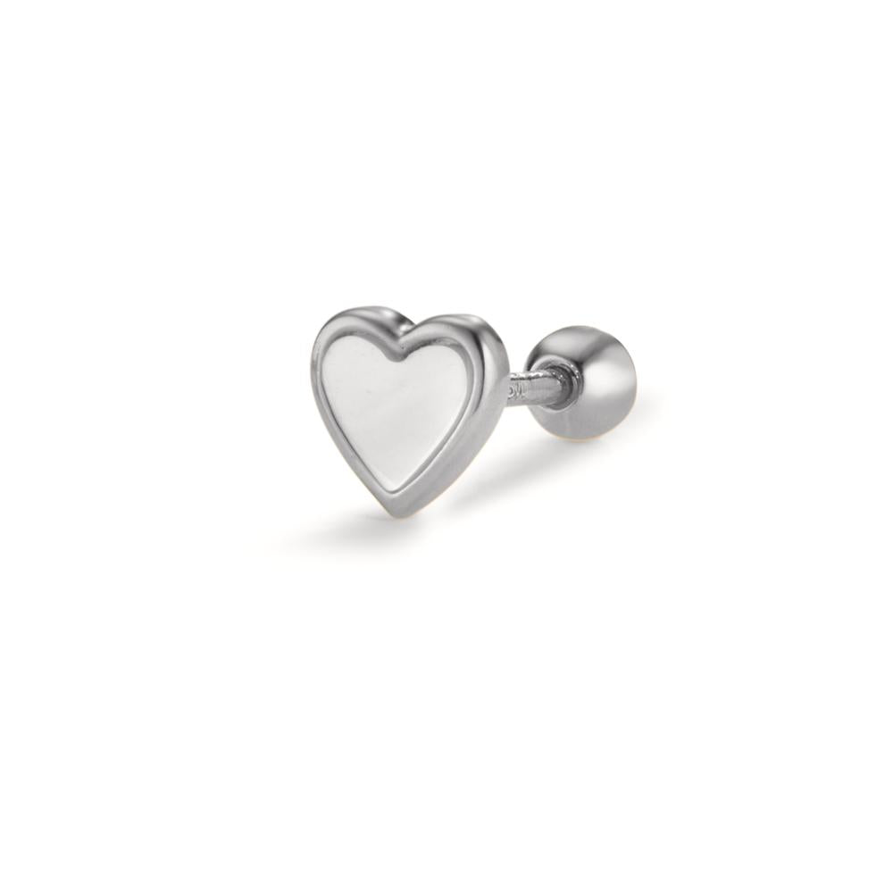 Piercing Silver rodiumpläterad pärlemor Hjärta Ø5.3 mm