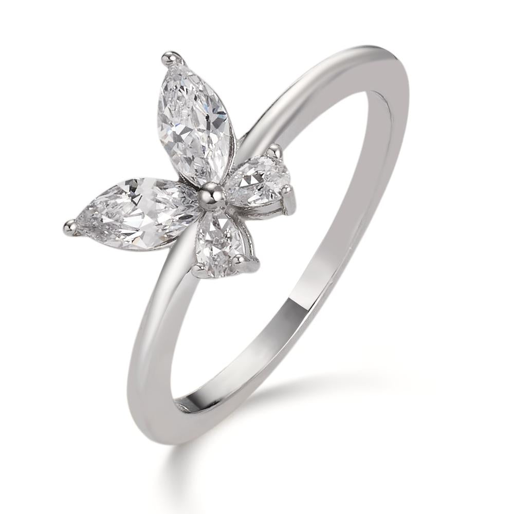 Finger ring Silver Zirkoniumoxid rodiumpläterad fjäril Ø8.5 mm