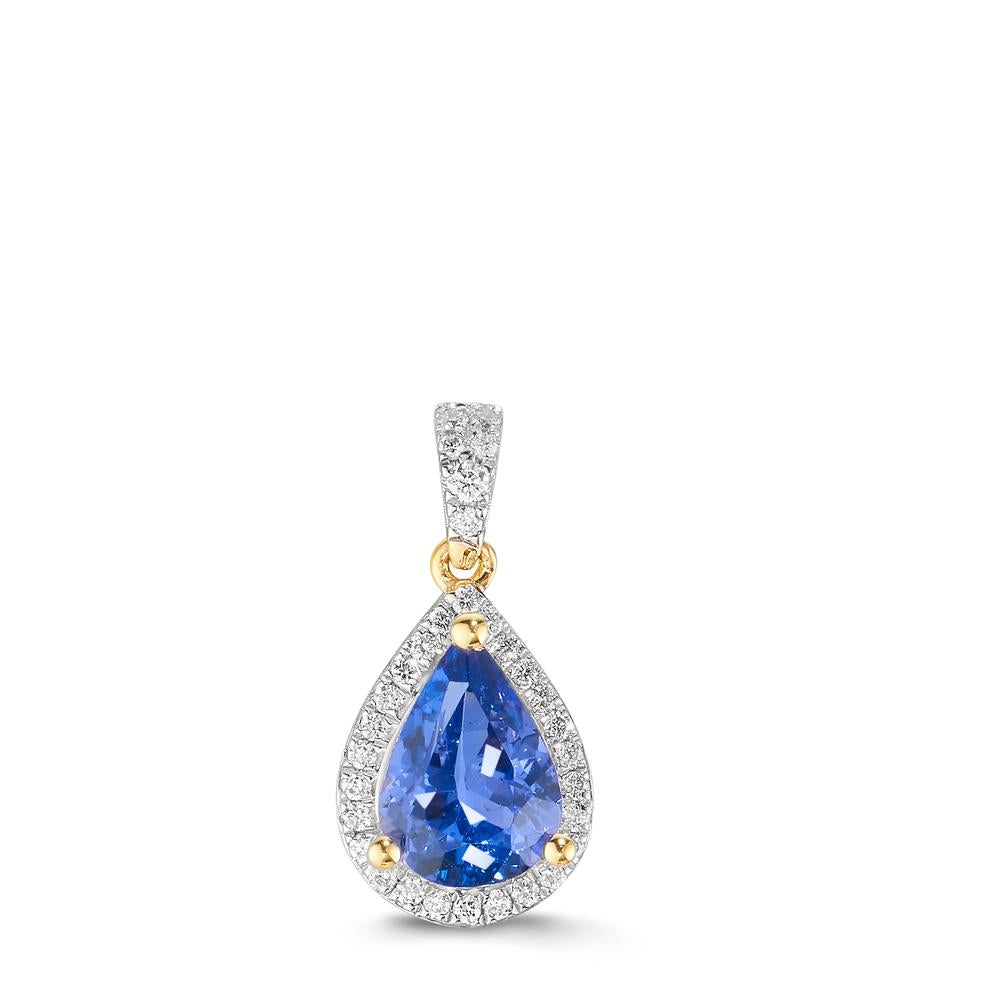 Hängsmycke 750/18 K gult guld Tanzanit 1.01 ct, diamant 0.12 ct, w-si