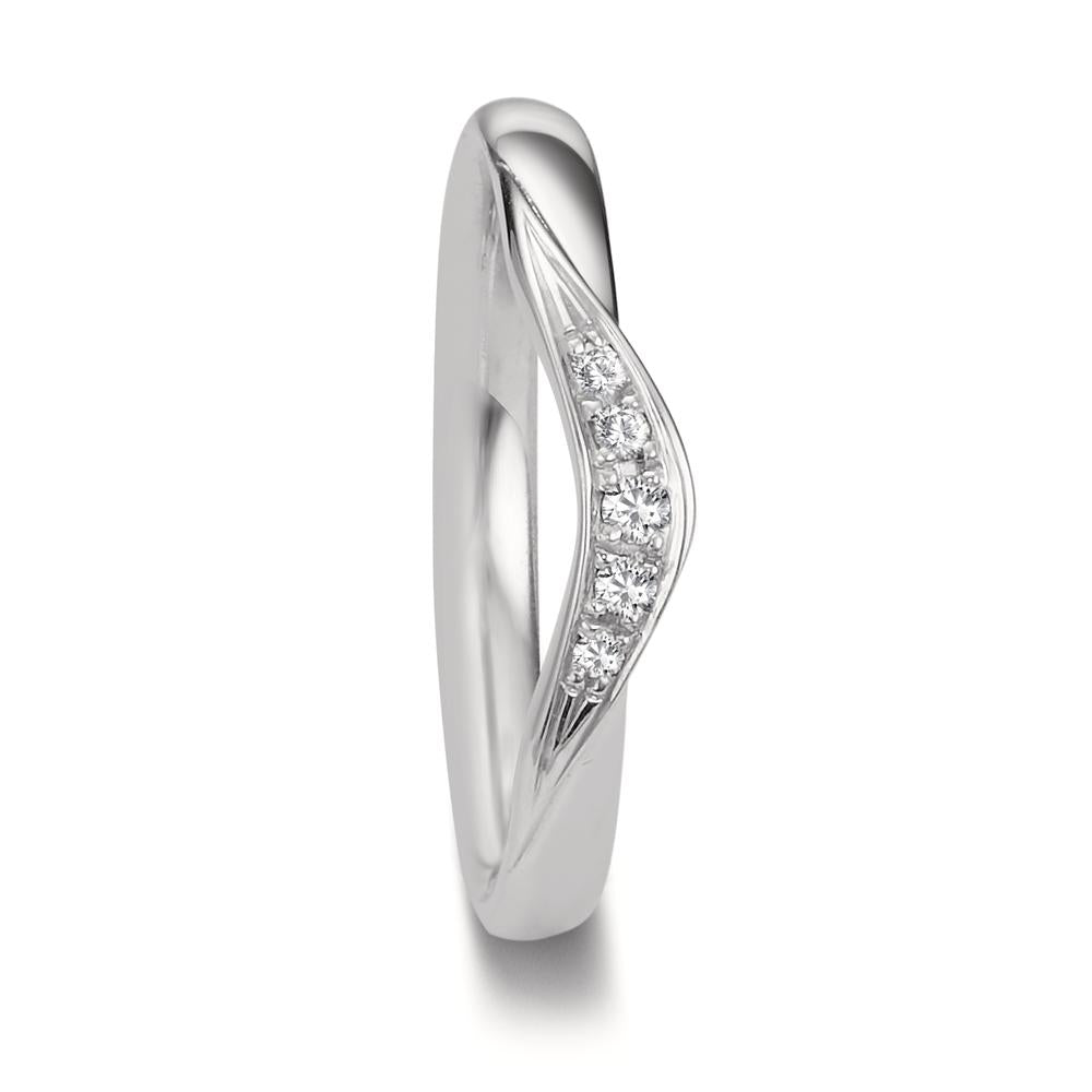 Partnerring 750/18 K vitguld diamant 0.045 ct, 5 stenar, tw-vsi