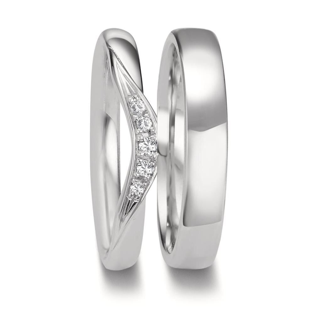 Partnerring 750/18 K vitguld diamant 0.045 ct, 5 stenar, tw-vsi
