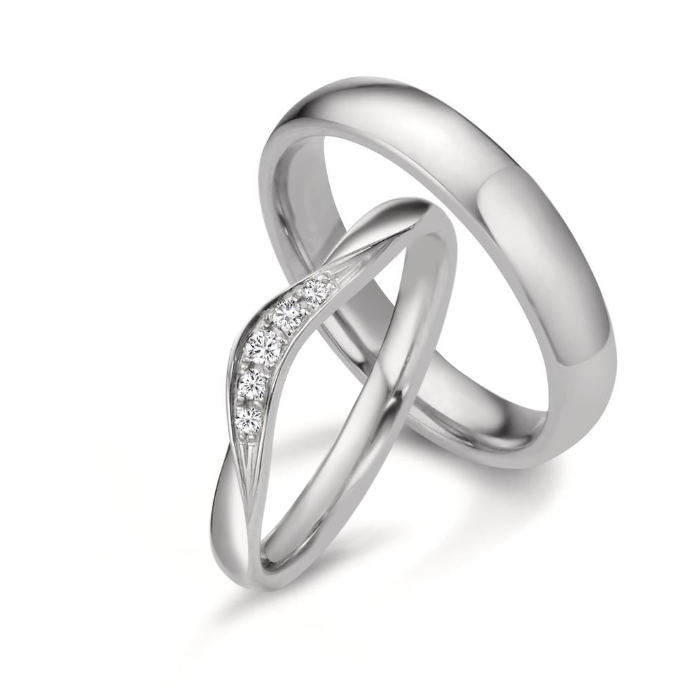 Partnerring 750/18 K vitguld diamant 0.045 ct, 5 stenar, tw-vsi