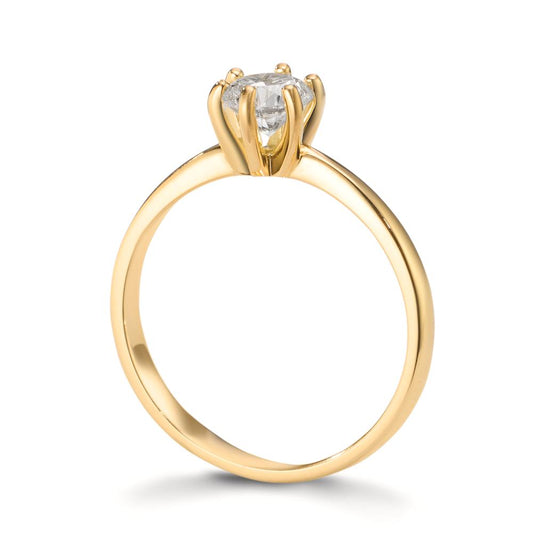 Solitärring 750/18 K gult guld Diamant odlad i labb 0.50 ct, w-si