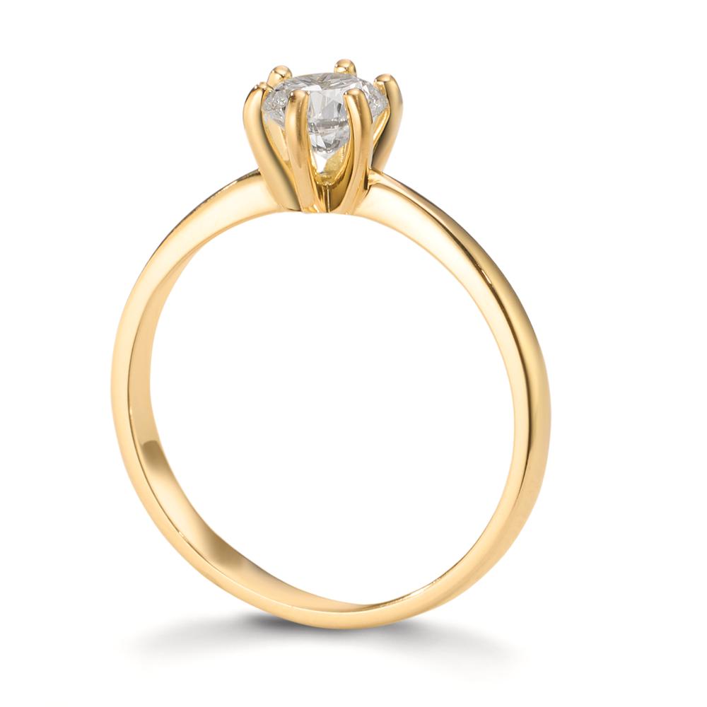 Solitärring 750/18 K gult guld Diamant odlad i labb 0.40 ct, w-si