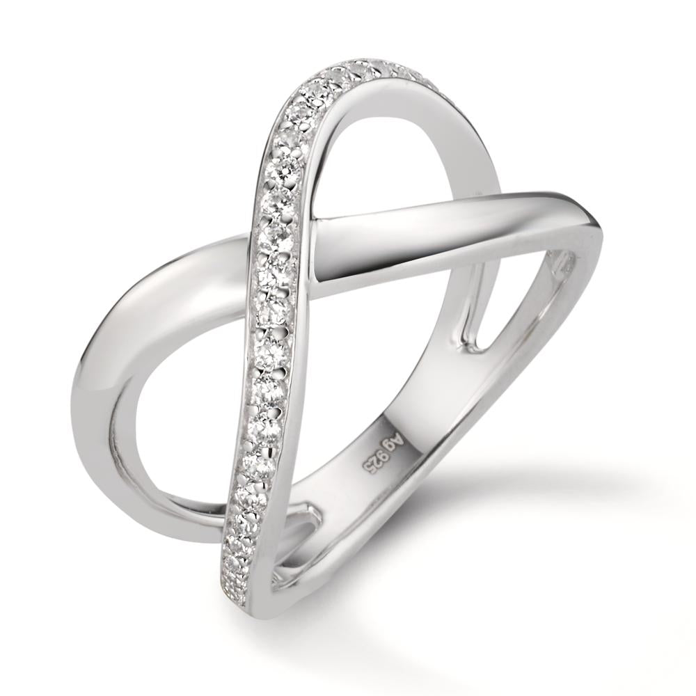 Finger ring Silver Zirkoniumoxid rodiumpläterad