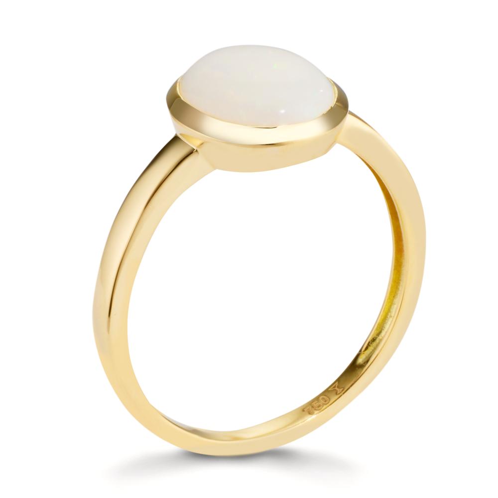 Finger ring 750/18 K gult guld opal