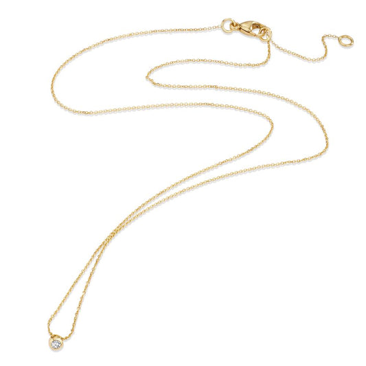 Collier 750/18 K gult guld diamant 0.03 ct, w-si 42-45 cm