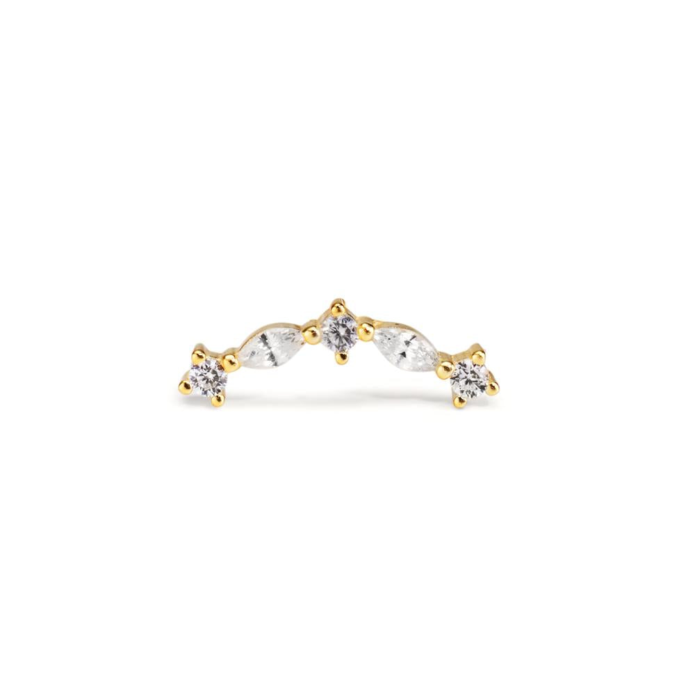 Piercing Silver Zirkoniumoxid 5 stenar gul guldpläterad