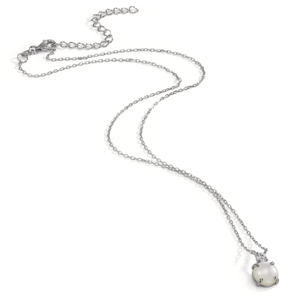 Collier Silver Zirkoniumoxid rodiumpläterad pärlemor 40-45 cm