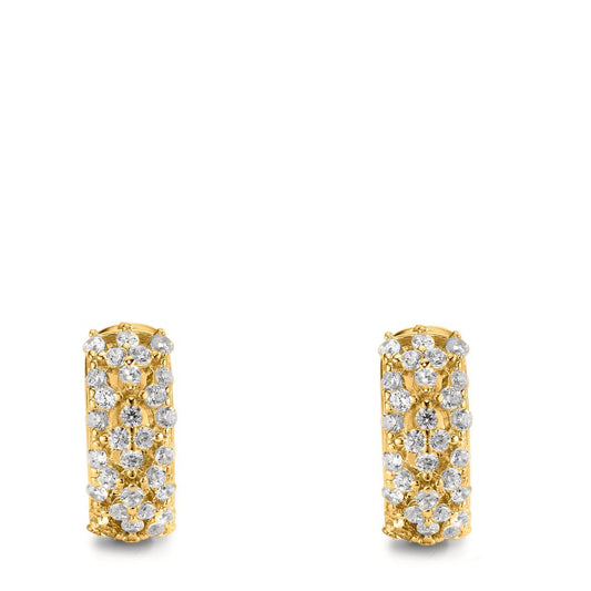 Hopfällbara örhängen Silver Zirkoniumoxid gul guldpläterad