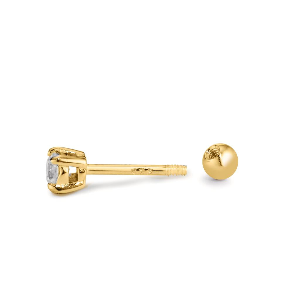 Piercing Silver Zirkoniumoxid gul guldpläterad Ø3 mm