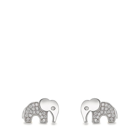 Örhängen med knoppar Silver Zirkoniumoxid rodiumpläterad elefant