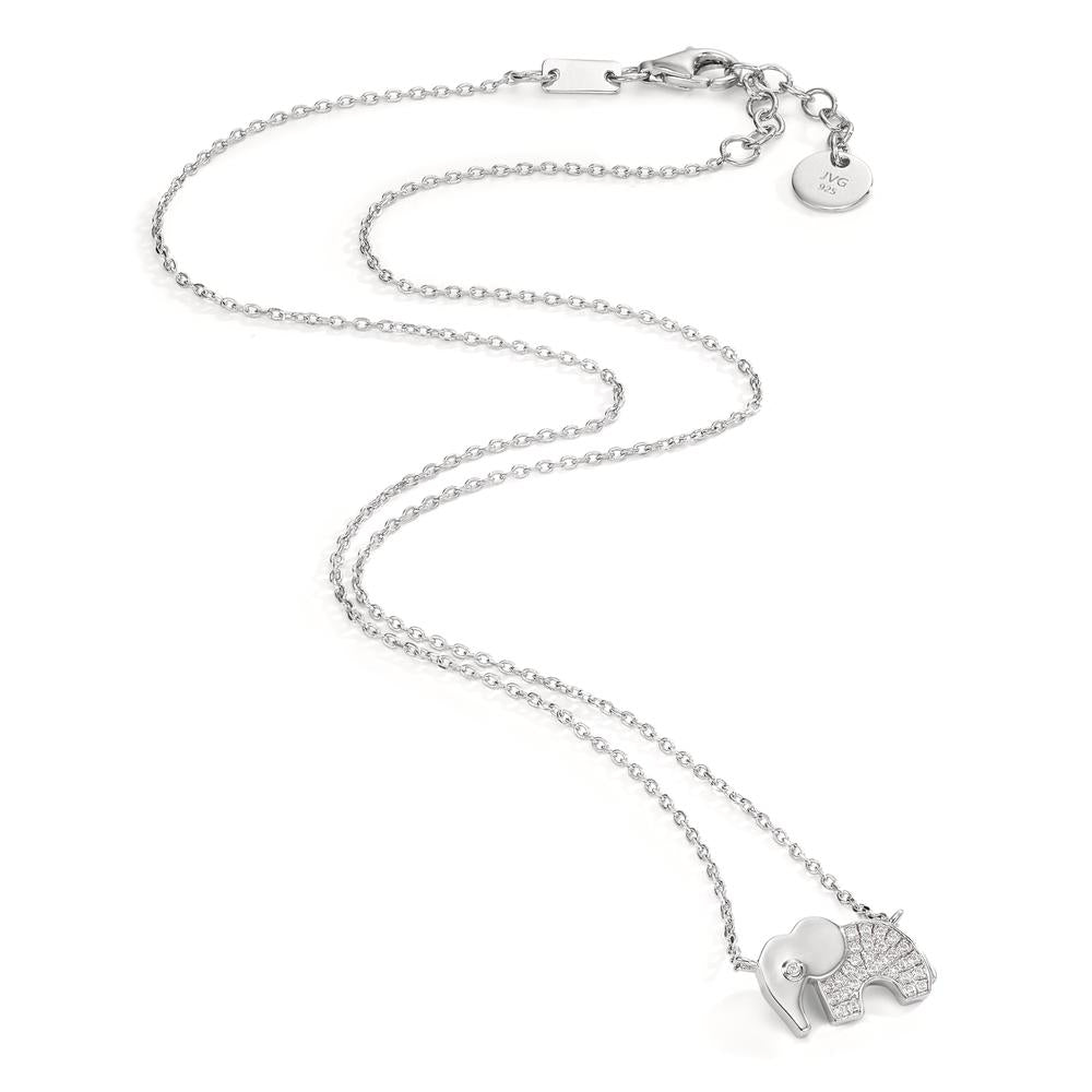 Collier Silver Zirkoniumoxid rodiumpläterad elefant 40-43 cm