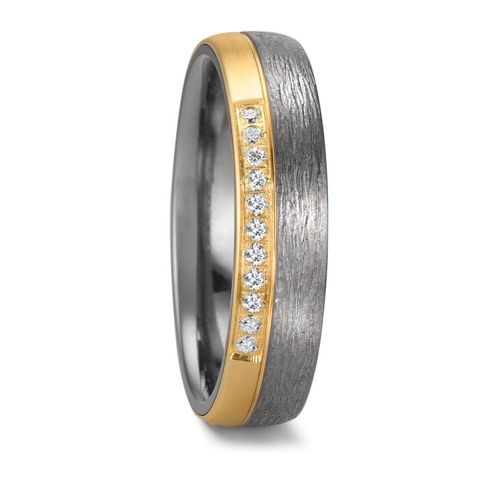 Partnerring 999 Tantal, 585/14 K gult guld diamant 0.11 ct, 11 stenar, w-si