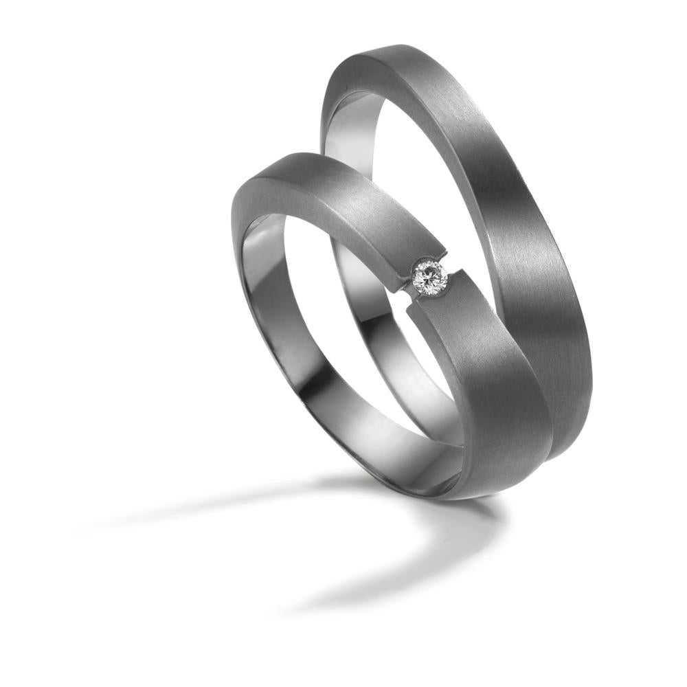 Partnerring 999 Tantal diamant 0.03 ct, w-si