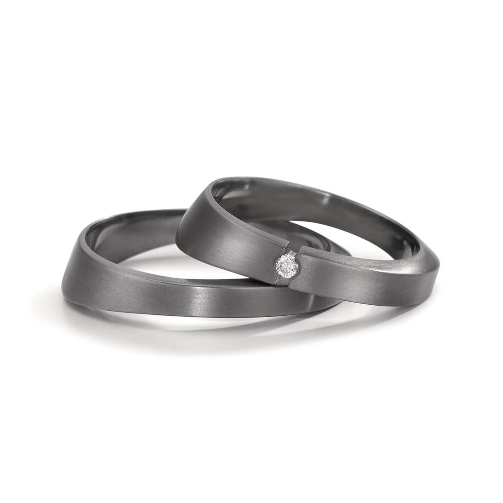 Partnerring 999 Tantal diamant 0.03 ct, w-si