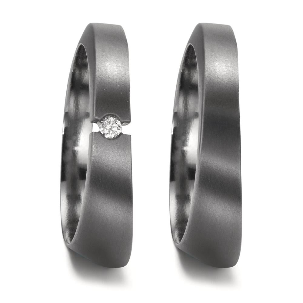 Partnerring 999 Tantal diamant 0.03 ct, w-si