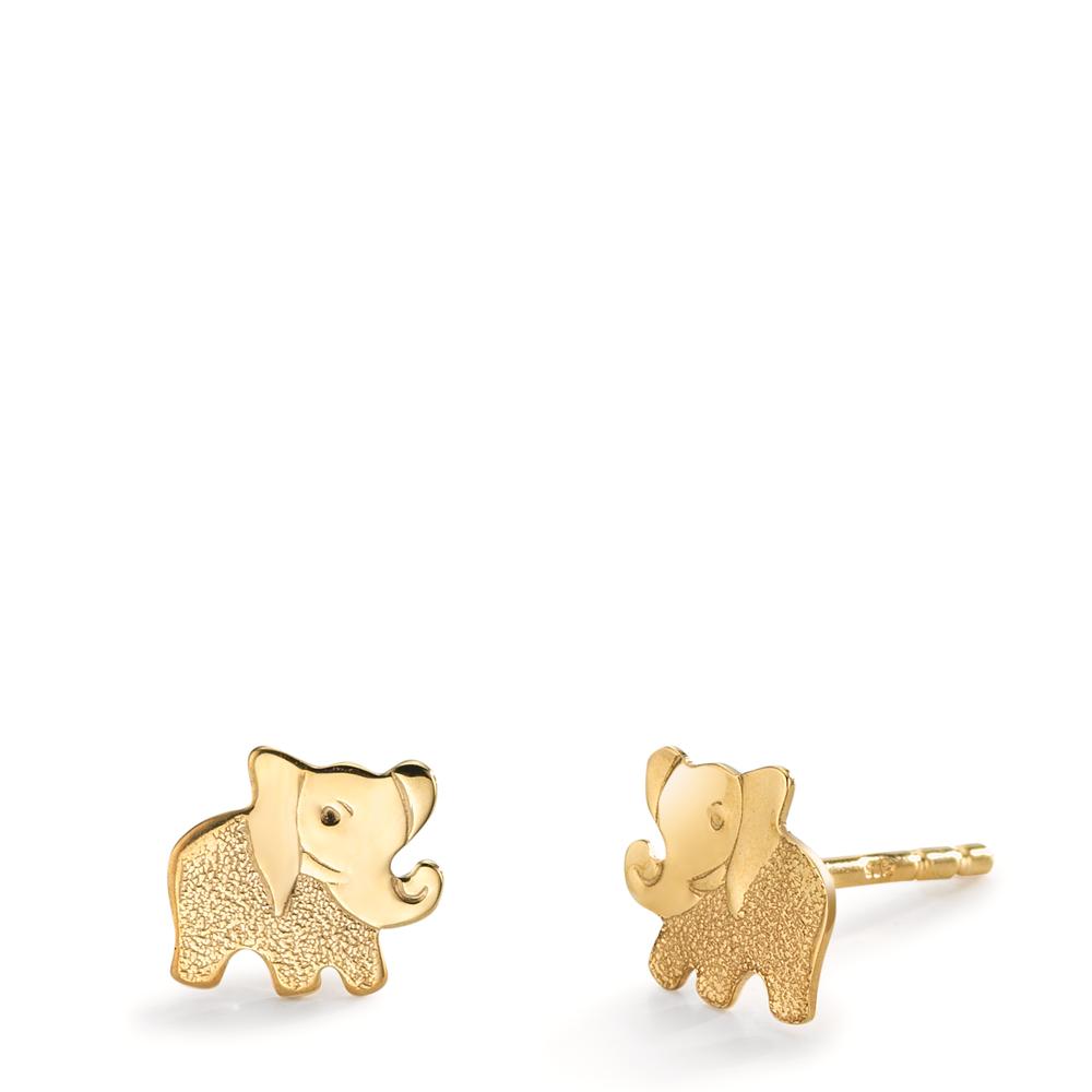 Örhängen med knoppar 375/9 K gult guld elefant