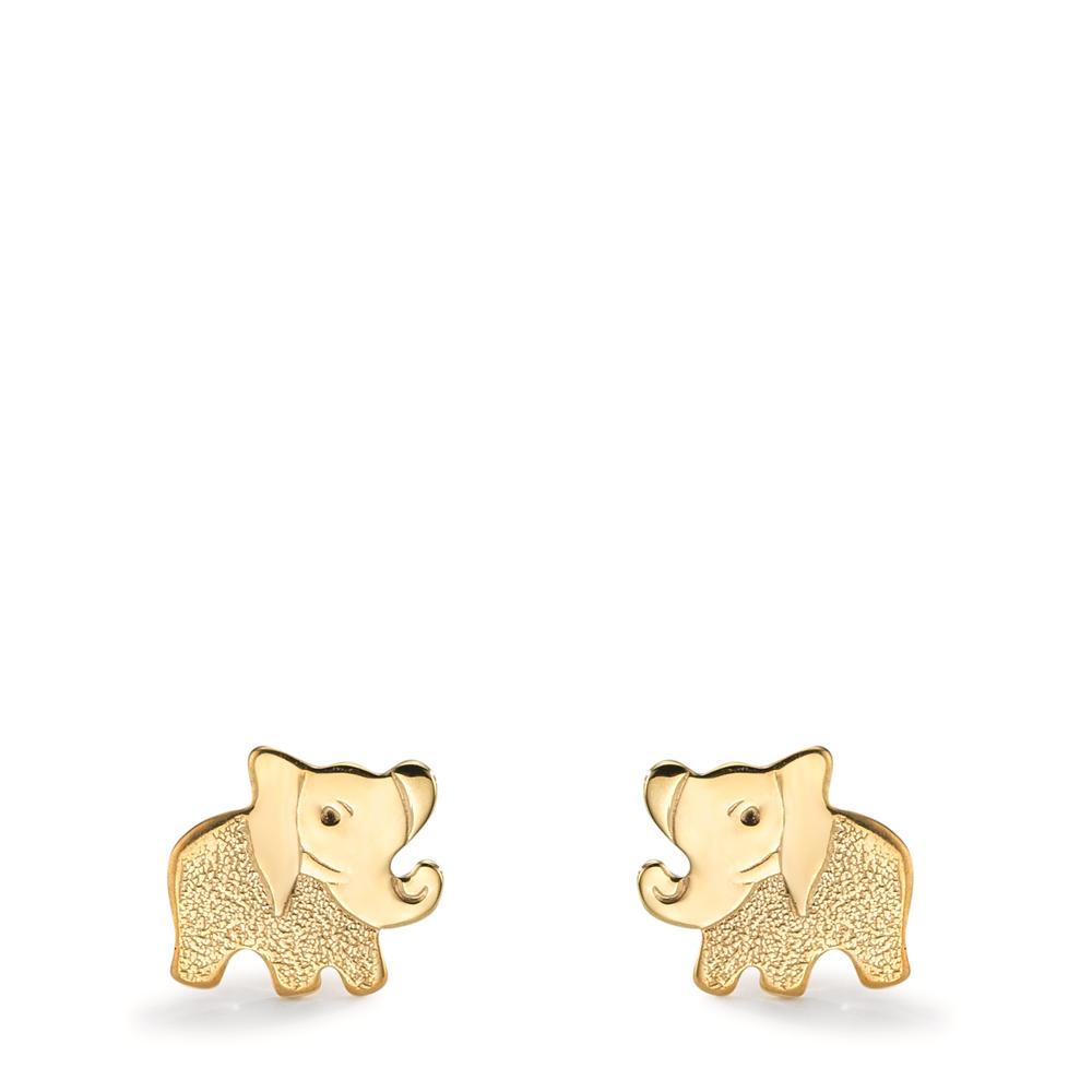 Örhängen med knoppar 375/9 K gult guld elefant