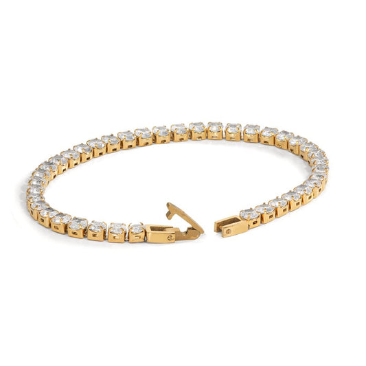 Armband rostfritt stål Zirkoniumoxid gul IP-belagd 19 cm