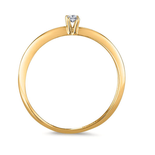Solitärring 750/18 K gult guld diamant 0.03 ct, w-si