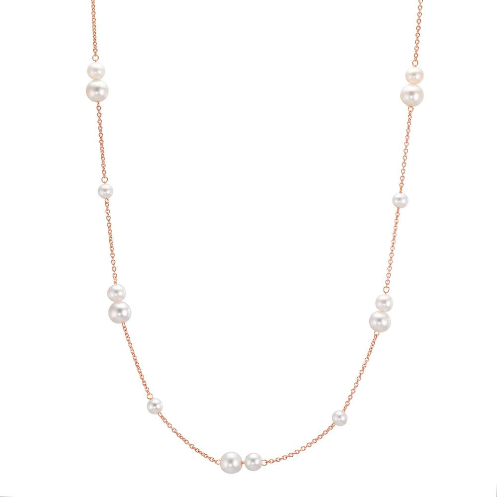Collier 750/18 K rött guld Sötvattensodlad pärla, 23 Pärlor 3-5 mm 41.5-44 cm
