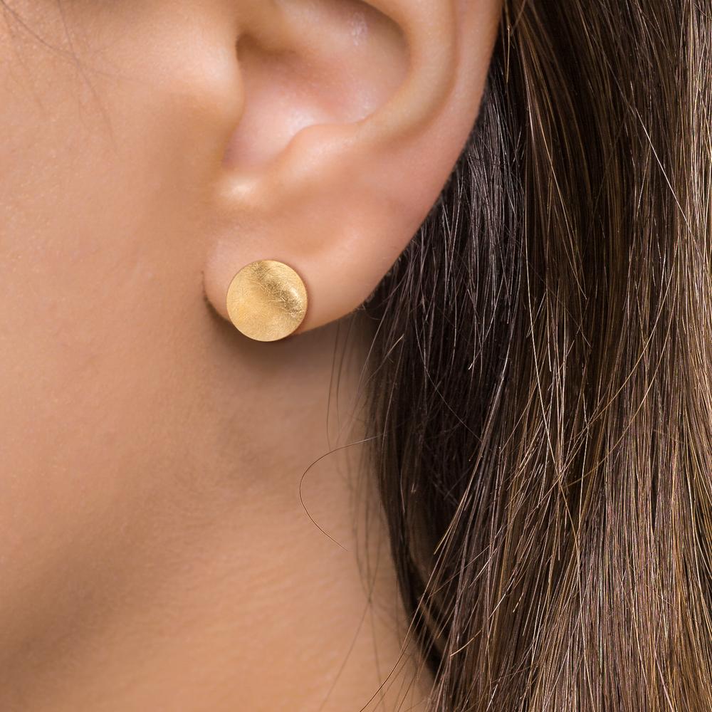 Örhängen med knoppar Silver gul guldpläterad Ø14 mm