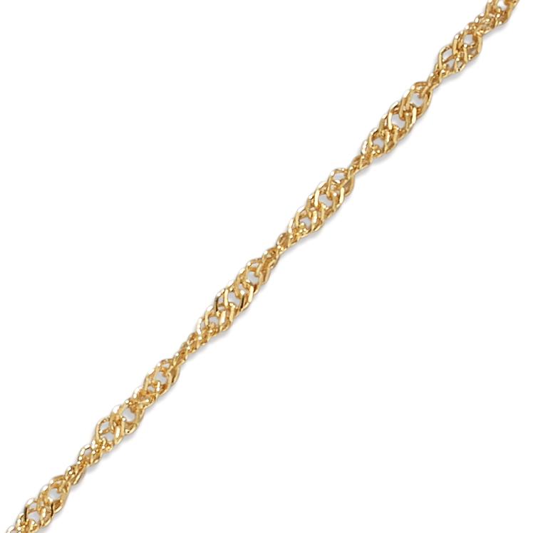 Vristlänk 375/9 K gult guld 23-25 cm