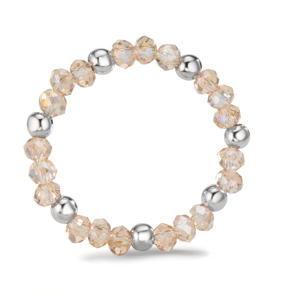 Finger ring rostfritt stål kristall champagne, 3 mm