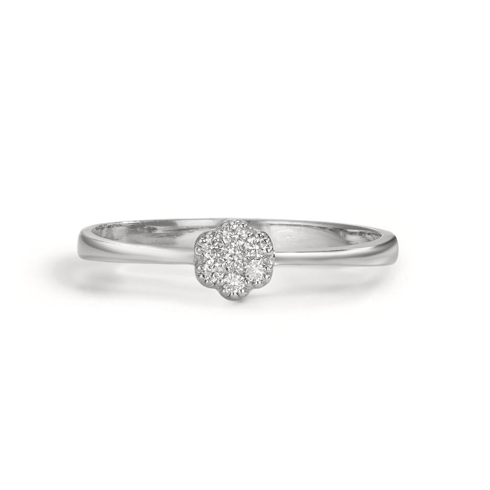 Finger ring 750/18 K vitguld diamant 0.06 ct, 7 stenar, w-si